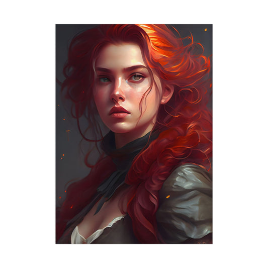 Redhead Formal Portrait: Elegant Artwork - Poster