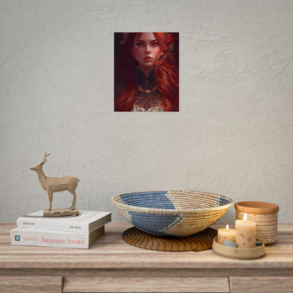 Redhead Female Portrait in a Dress - Poster