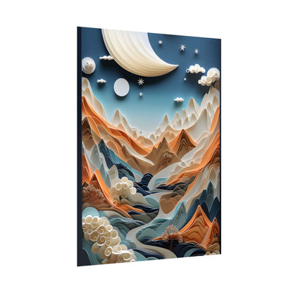 Vibrant European Quilled Landscape: Intricate Paper Art - Poster
