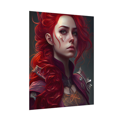 Realistic Red Hair Portrait: Soft Light Artwork - Poster
