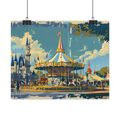 Vintage Disney Nostalgia: Retro Attraction Poster Art - Poster