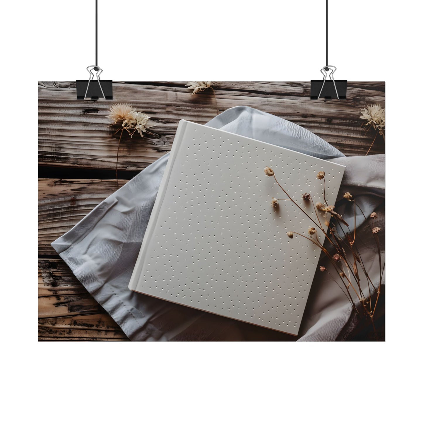 Minimalist Notebook with Embossed Dot Pattern - Poster