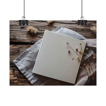 Minimalist Notebook with Embossed Dot Pattern - Poster