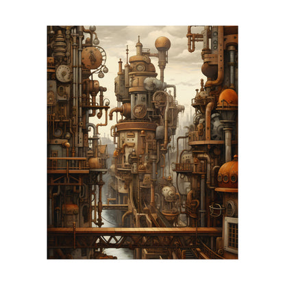 Steampunk Cityscape: Vintage Parisian Dreamscape - Poster