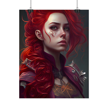 Realistic Red Hair Portrait: Soft Light Artwork - Poster