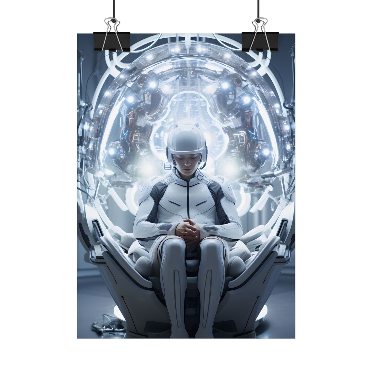 Elderly Man in a Complex Web: Medical Experiment Artwork - Poster
