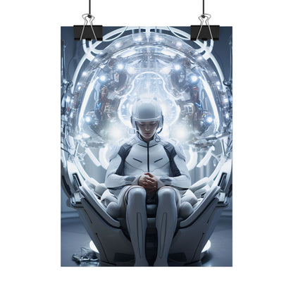 Elderly Man in a Complex Web: Medical Experiment Artwork - Poster