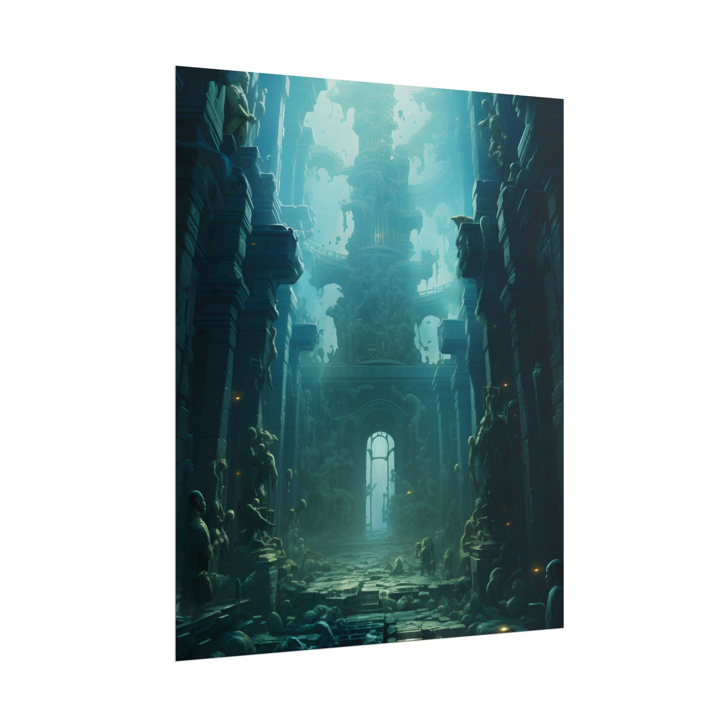 Lost Underwater Civilization: Ancient Ruins in Sunken Depths - Poster