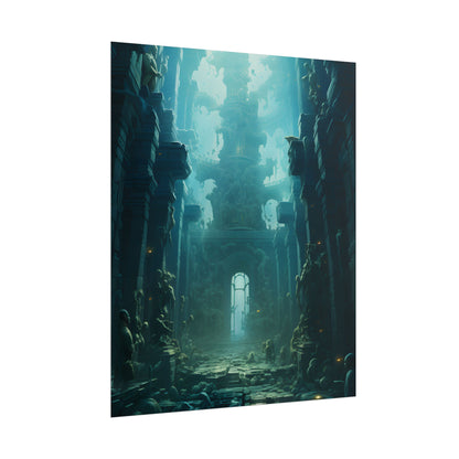 Lost Underwater Civilization: Ancient Ruins in Sunken Depths - Poster