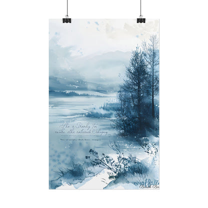 Peaceful Serenity: Winding River and Forest Reflections - Poster