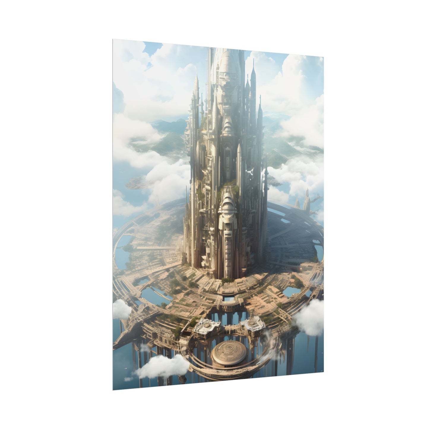 Breathtaking Floating City: Elevated Architecture - Poster