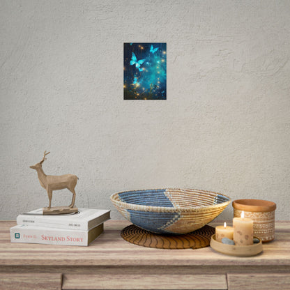 Fantasy Night Forest: Bokeh Glow Digital Artwork - Poster