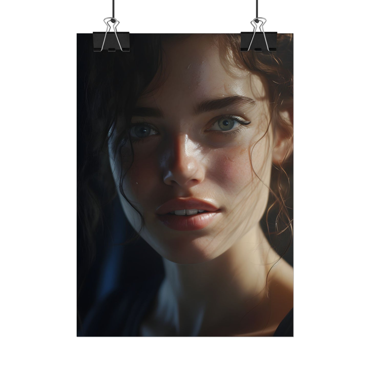 Smiling Portrait of a Woman: Close-Up Art - Poster