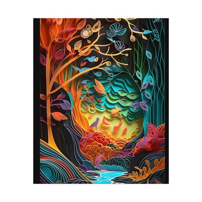 Peaceful Island Oasis: Paper Quilling Landscape Art - Poster