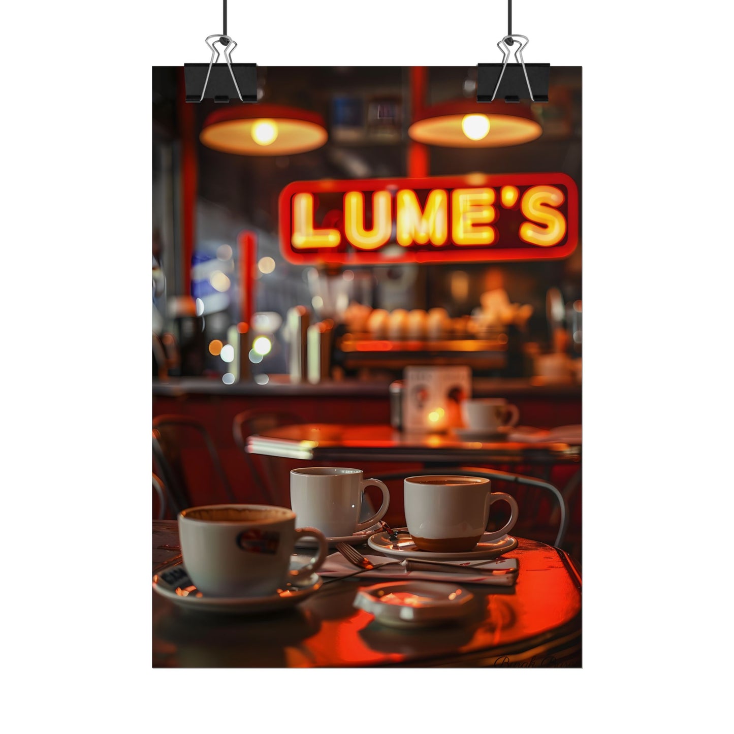 Retro Kitchen Diner: Vintage Artwork from Lukes - Poster