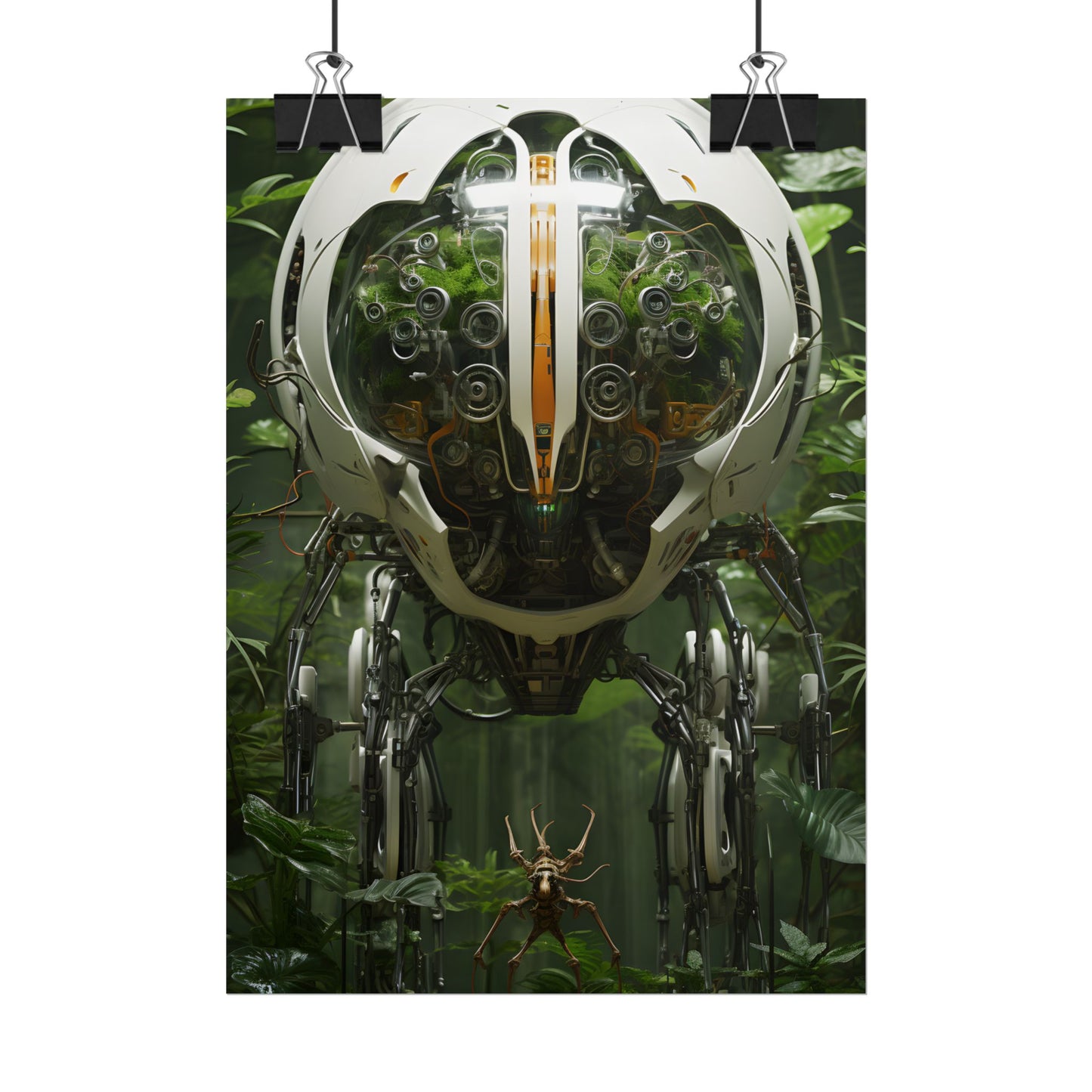 Robotic Wildlife Sanctuary: AI-Operated Nature Reserve Digital Art - Poster