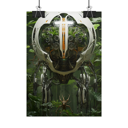 Robotic Wildlife Sanctuary: AI-Operated Nature Reserve Digital Art - Poster