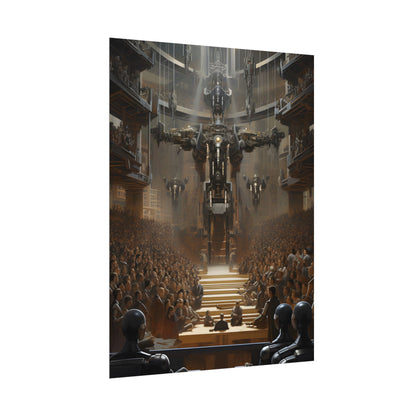 Robot Symphony: Elevated View of Robot Orchestra - Poster