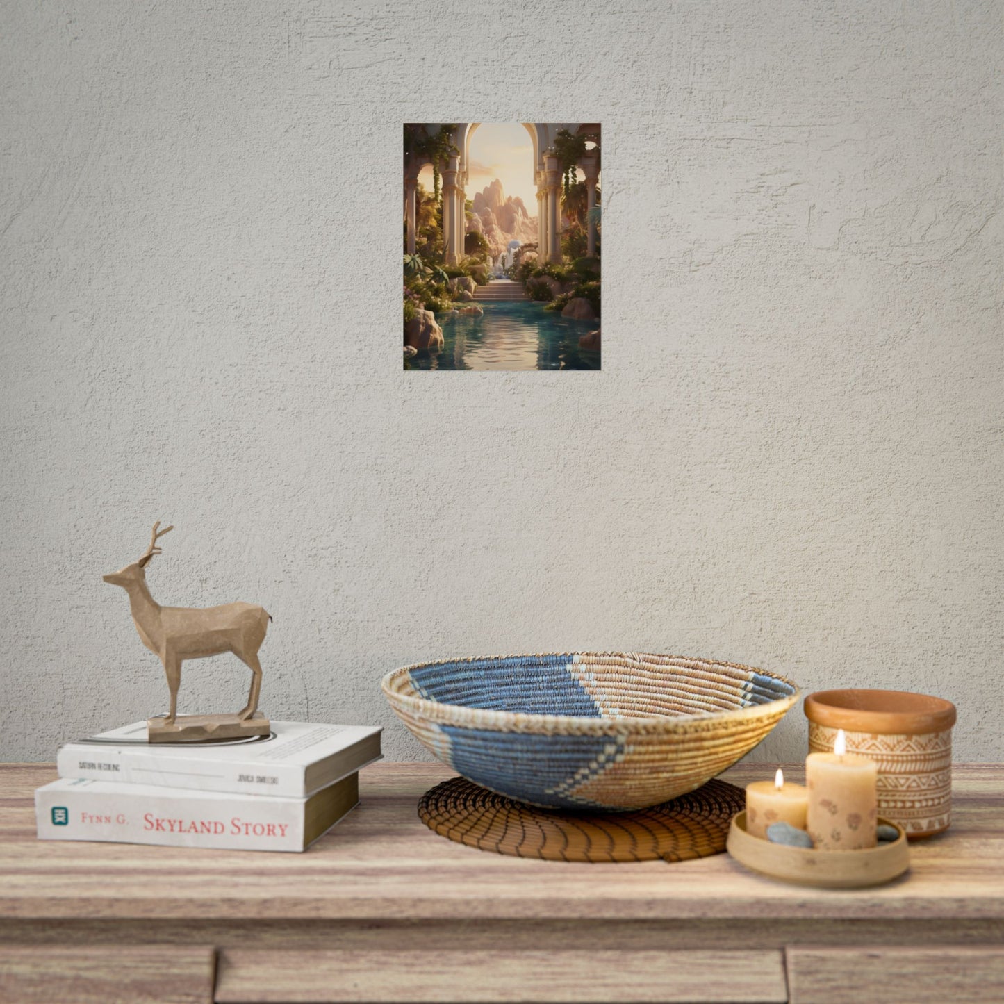 Desert Oasis: Arabian Nights-Inspired Artwork at Golden Hour - Poster