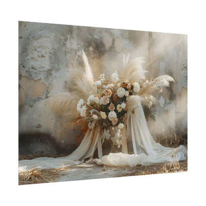 Whimsical Floral Bloom: Pampas Grass Artwork - Poster