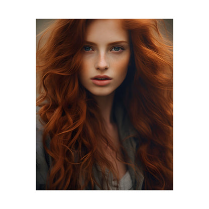 Gorgeous Redhead Woman: Natural Beauty Artwork - Poster