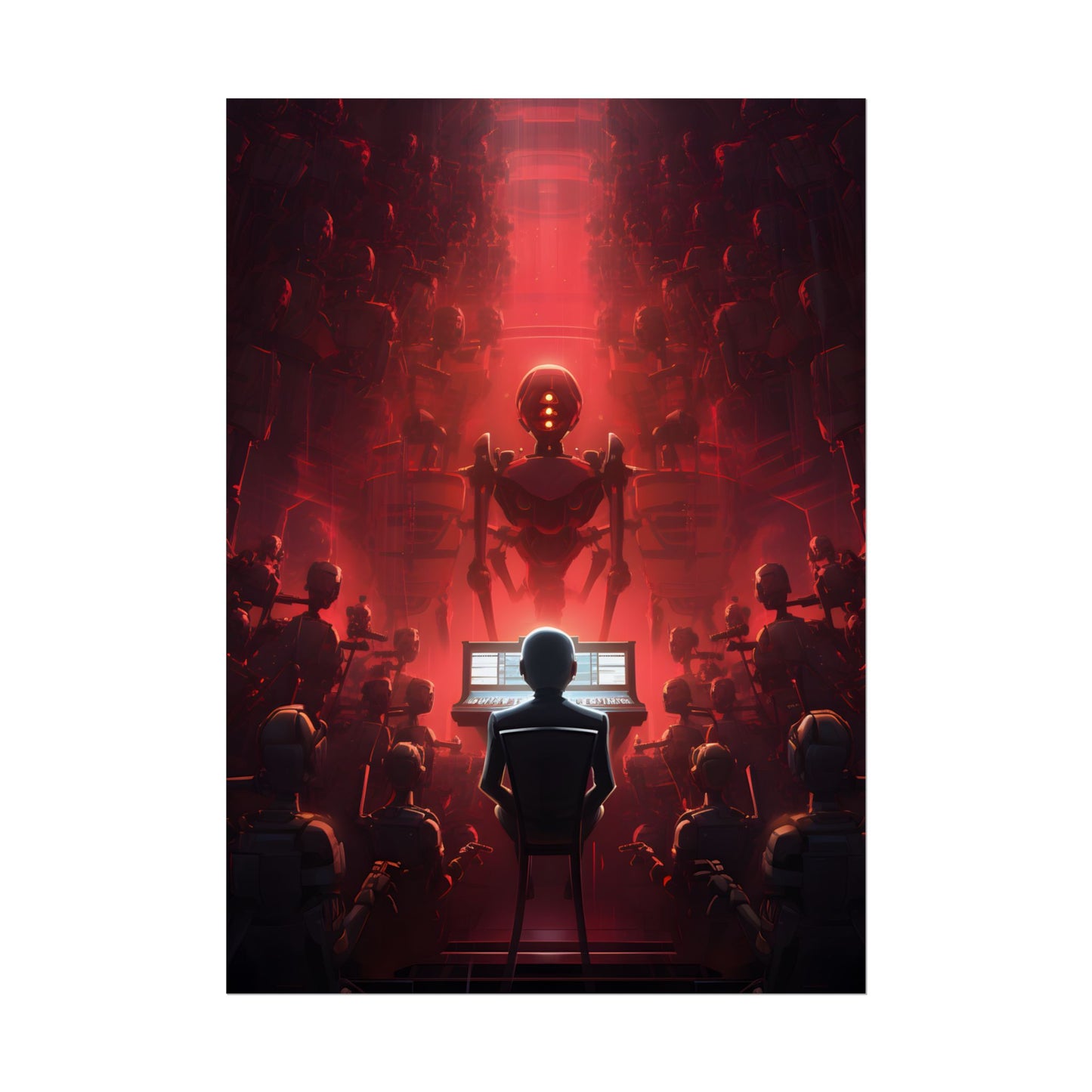 Robot Symphony: Futuristic Music Art - Poster