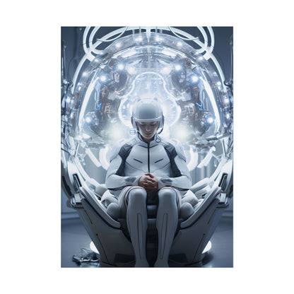 Elderly Man in a Complex Web: Medical Experiment Artwork - Poster