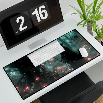 Whispers of Magic in Enchanted Woods: A Mysterious Encounter with the Witch - Desk Mat