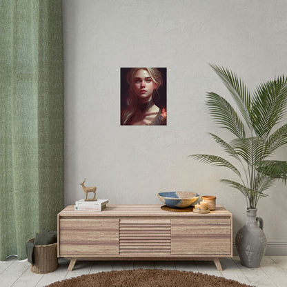 Astonishing Blonde Portrait: Artistic Beauty in Darkness - Poster