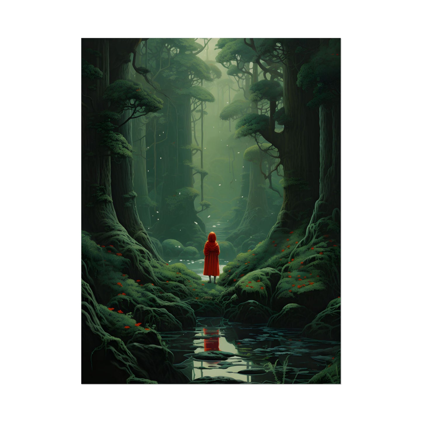 Casual Outdoors: Person in Nature Artwork - Poster