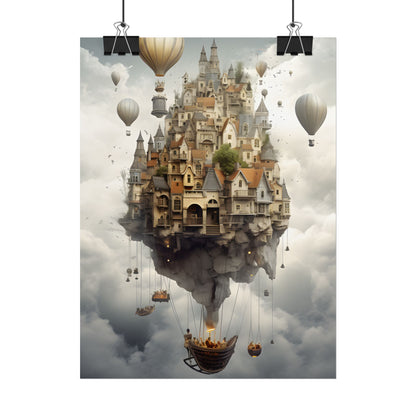 Casual Portrait: Soft Lighting and Light Blue Background - Poster