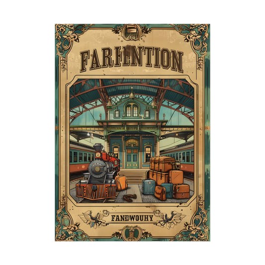 Vintage Train Station Sign: Farhampton Departure 0D14 - Poster