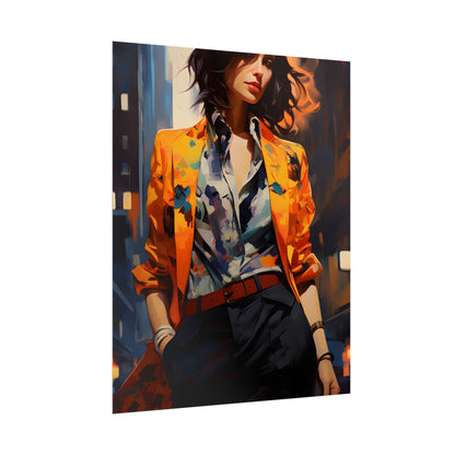 Urban Youthful Portrait: Fashionable City Style Digital Art - Poster
