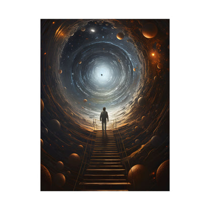 Space-Time Explorer: Intrepid Journey in Black and White - Poster