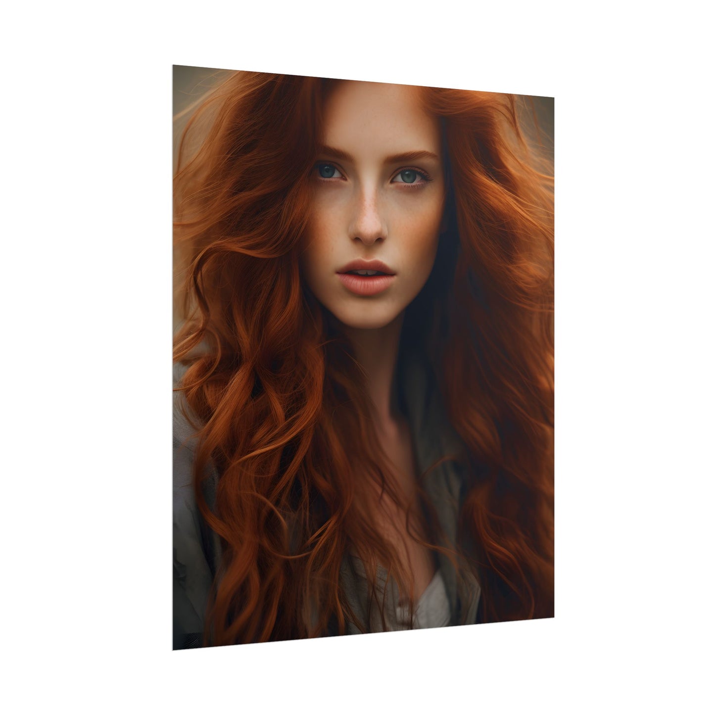 Gorgeous Redhead Woman: Natural Beauty Artwork - Poster