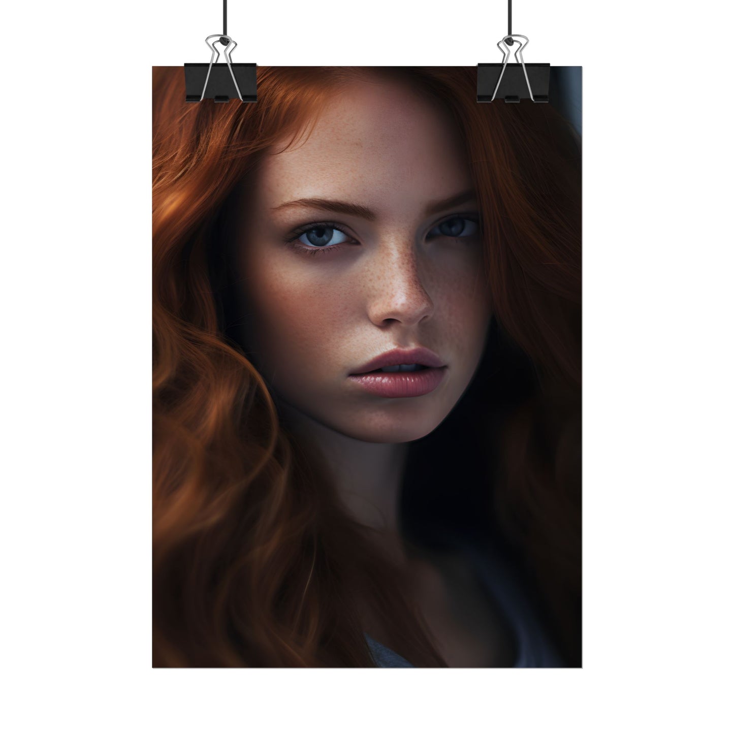 Redhead Model: Sophisticated Portrait Art - Poster