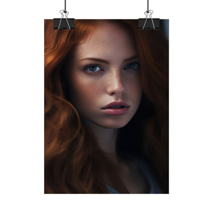 Redhead Model: Sophisticated Portrait Art - Poster