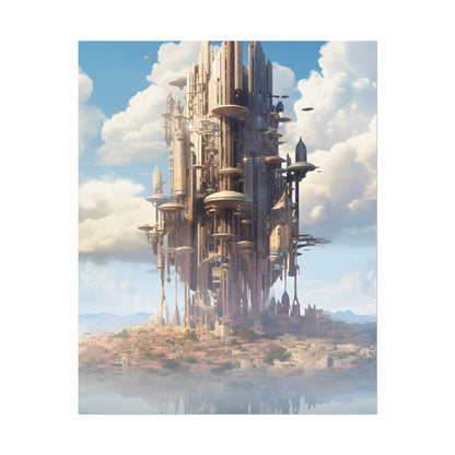 Breathtaking Floating Cityscape: Columbia 6 Digital Art - Poster