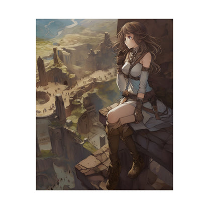 Heroic Bird's Eye View: A Detailed Anime Scene - Poster
