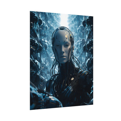 Robot Orchestra Symphony: Futuristic City Digital Art - Poster