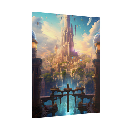 Floating Columbia: Breathtaking Serene Cityscape Artwork - Poster