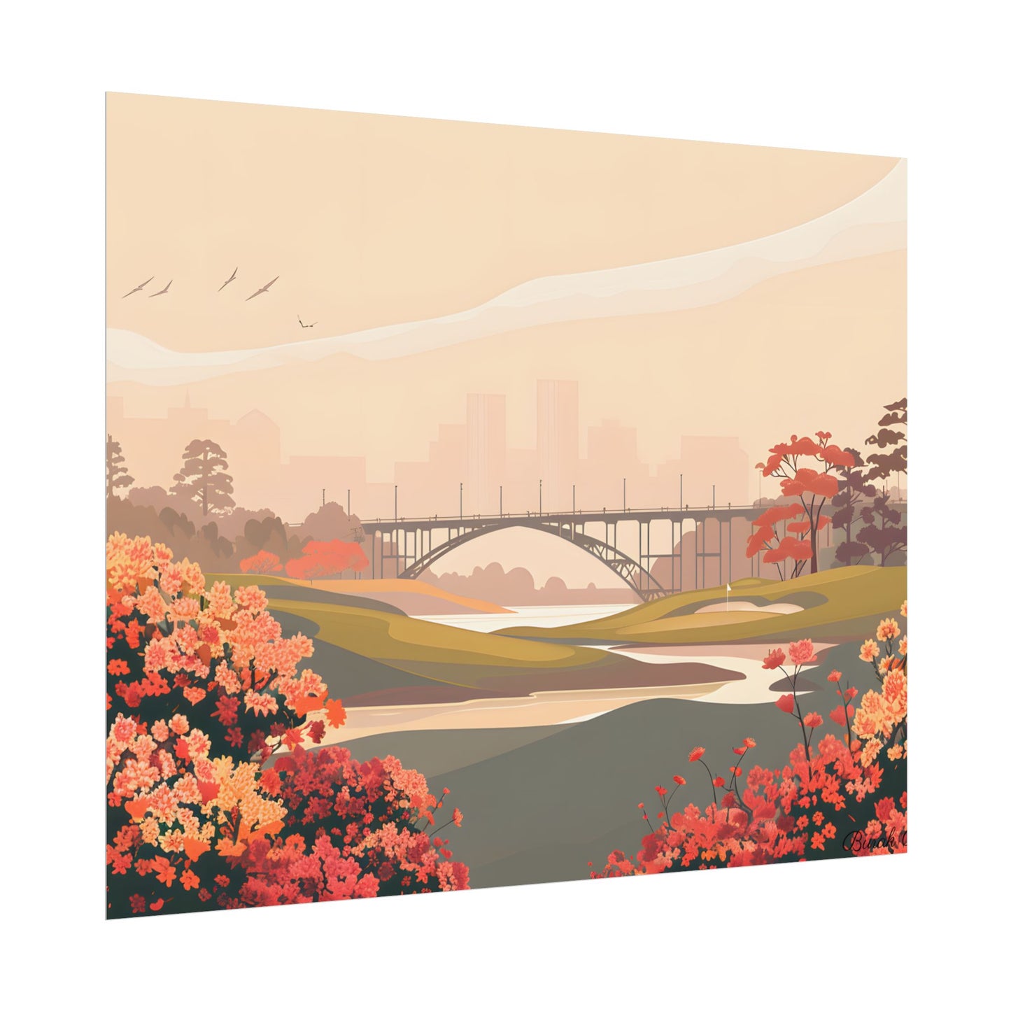Retro Golf at Augusta: Vintage Illustration - Poster