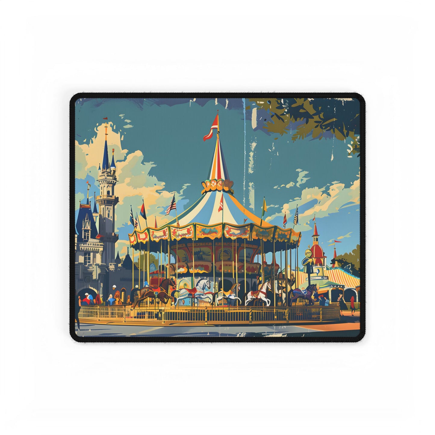 Vintage Disney Nostalgia: Retro Attraction Poster Art - Desk Mat