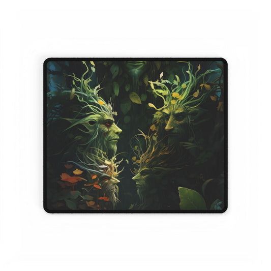 Mystical Forest Guardians: Ancient Tree Spirits in Serene Nature - Desk Mat