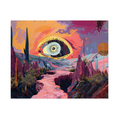 Surreal Eye: Vibrant Landscape Digital Art - Poster