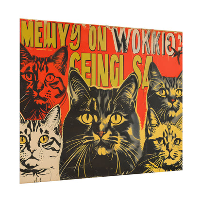 Whisked Away: A Soviet-Inspired Poster Featuring Multiple Feline Friends - Poster