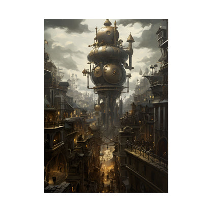 Vibrant Steampunk City: A World of Wonder - Poster