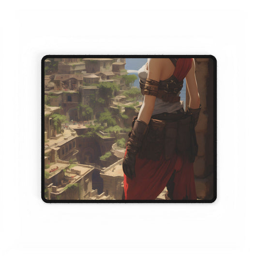 Dramatic Anime Female: Birds Eye View Illustration - Desk Mat