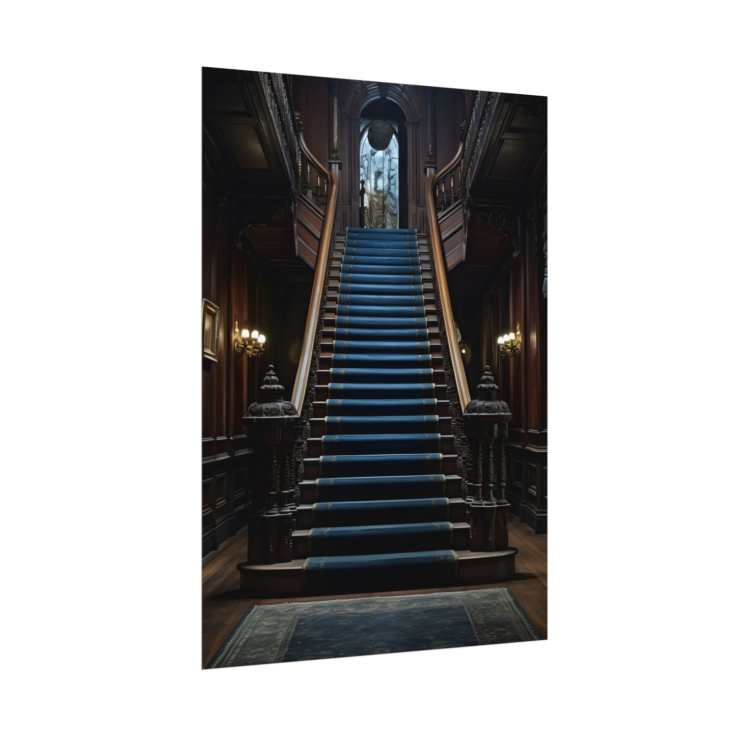 Haunted Gothic Mansion: Spooky Victorian Atmosphere Artwork - Poster