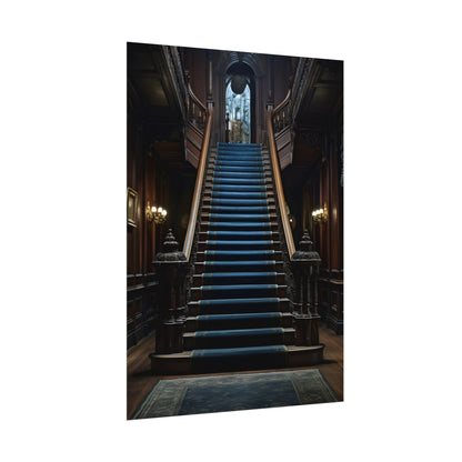 Haunted Gothic Mansion: Spooky Victorian Atmosphere Artwork - Poster